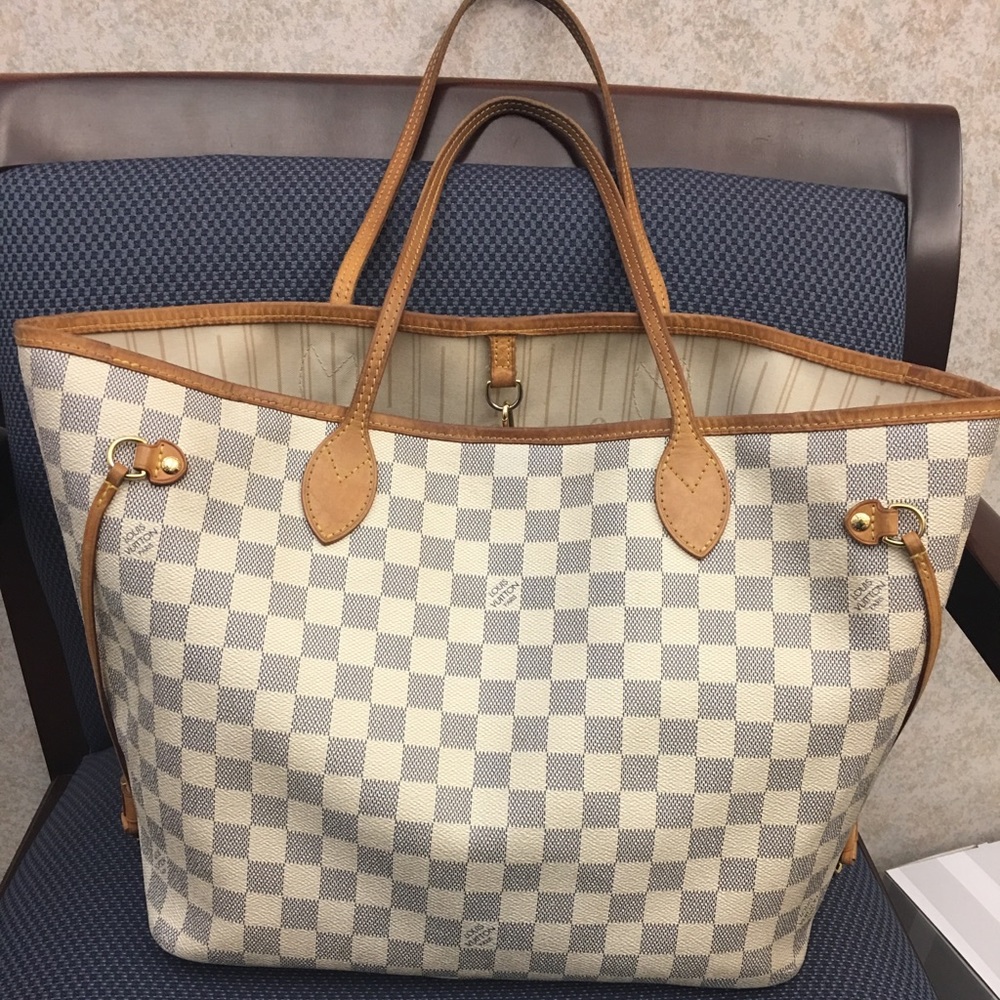 **SOLD** Authentic LV Neverfull MM Damier Azur